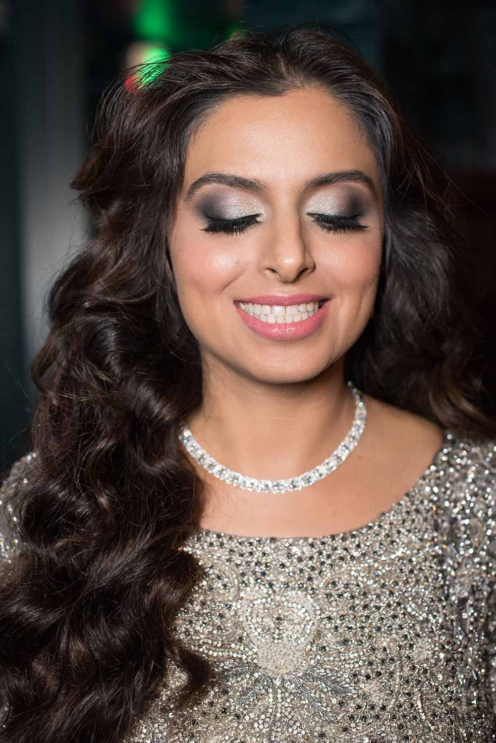 Glamorous glow indian bride silver glitter eyeshadow grey black pink lips by Beauty Affair Agne Skaringa copy.jpg