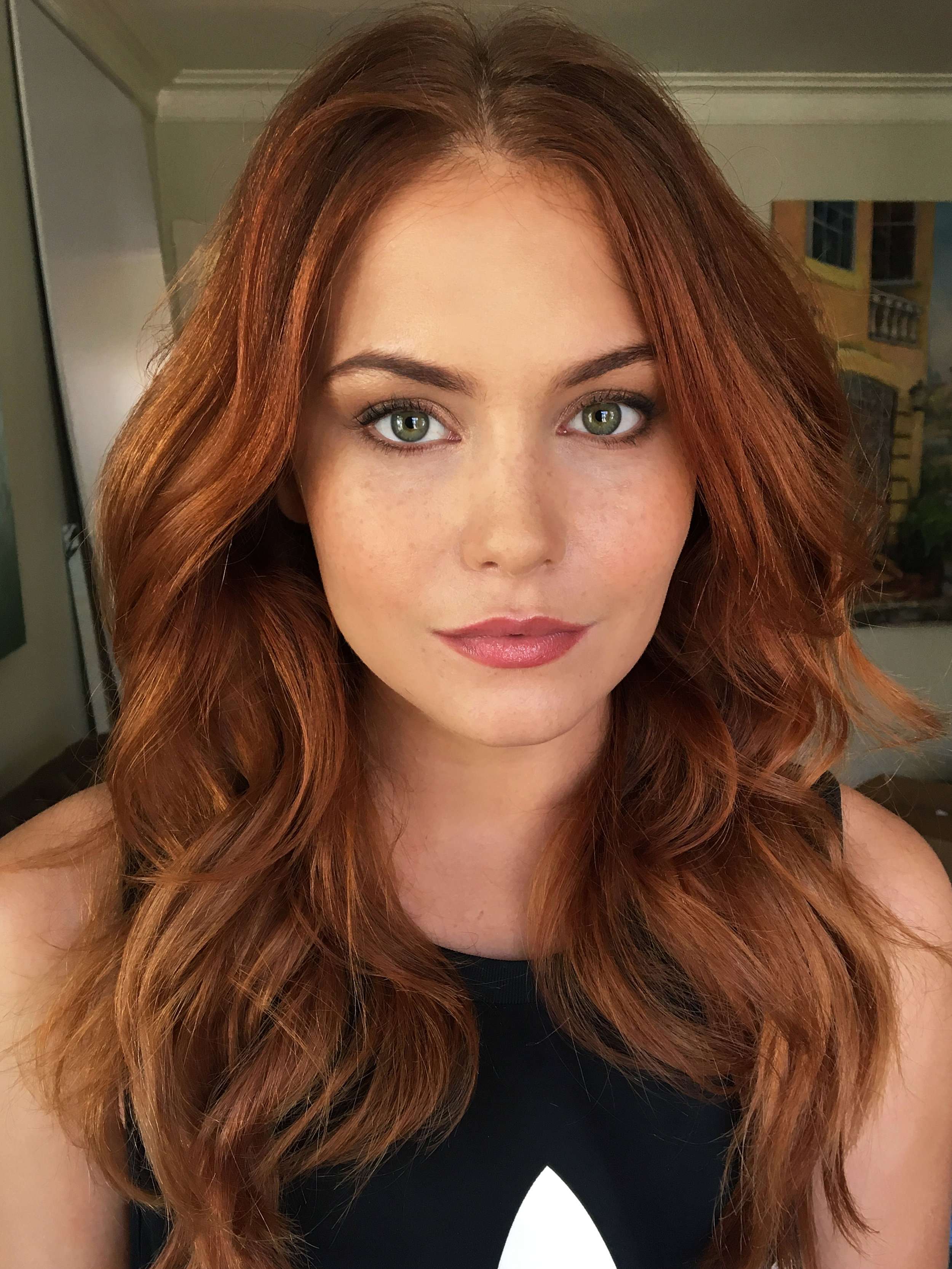 Redhead beauty green eyes Makeup and hair by Agne Skaringa Beauty Affair Hollywood LA.jpg