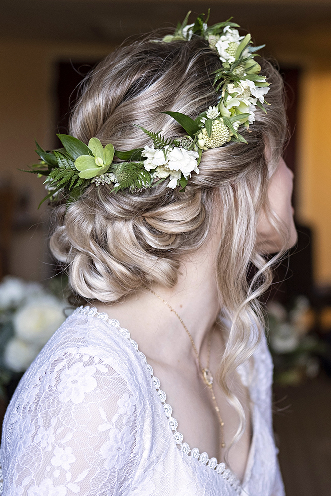 boho romantic bridal wedding low updo flowers LA Los Angeles Beauty Affair.jpg