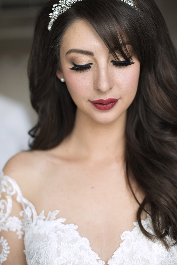 Bride big volume hair brunette berry lips bridal bride makeup hair down.jpg