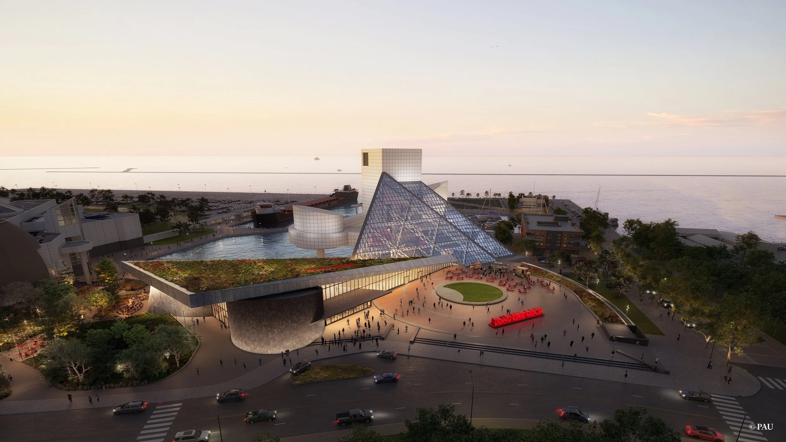 Rendering of the Rock & Roll Hall of Fame Expansion by PAU