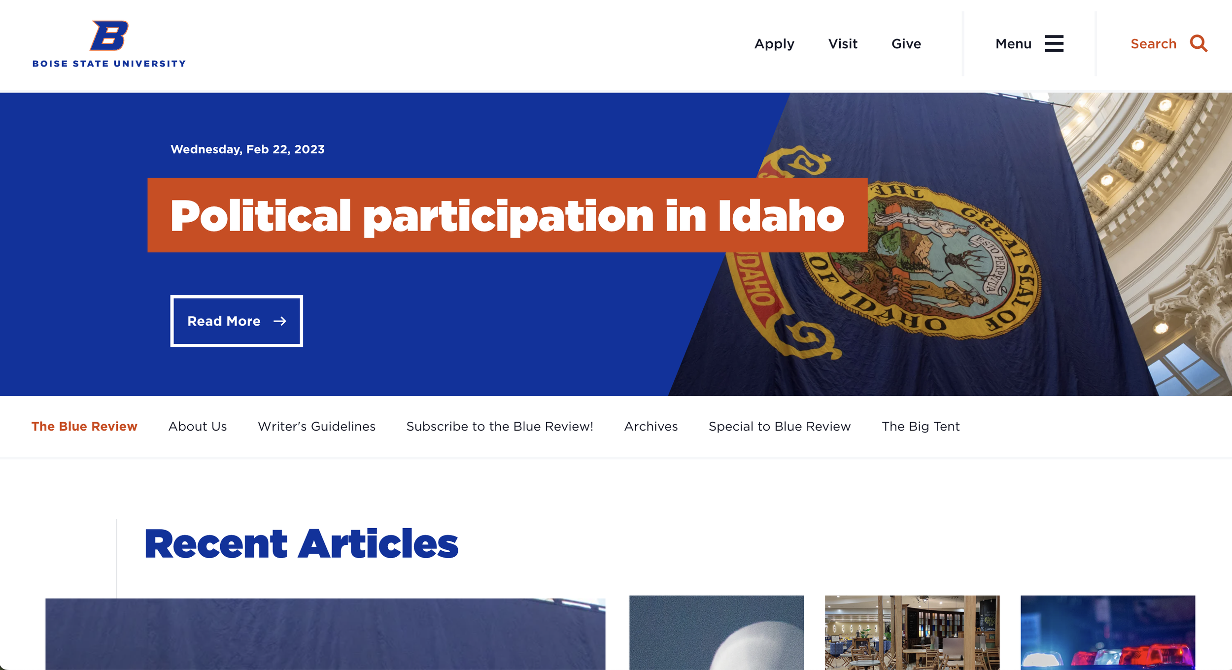 The Blue Review Contribution: “Boise’s Best”
Settling the Spaces Between Boise’s Top 10 Awards and Other Accolades