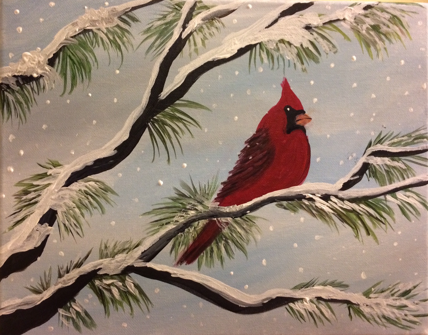 cardinal in the snow