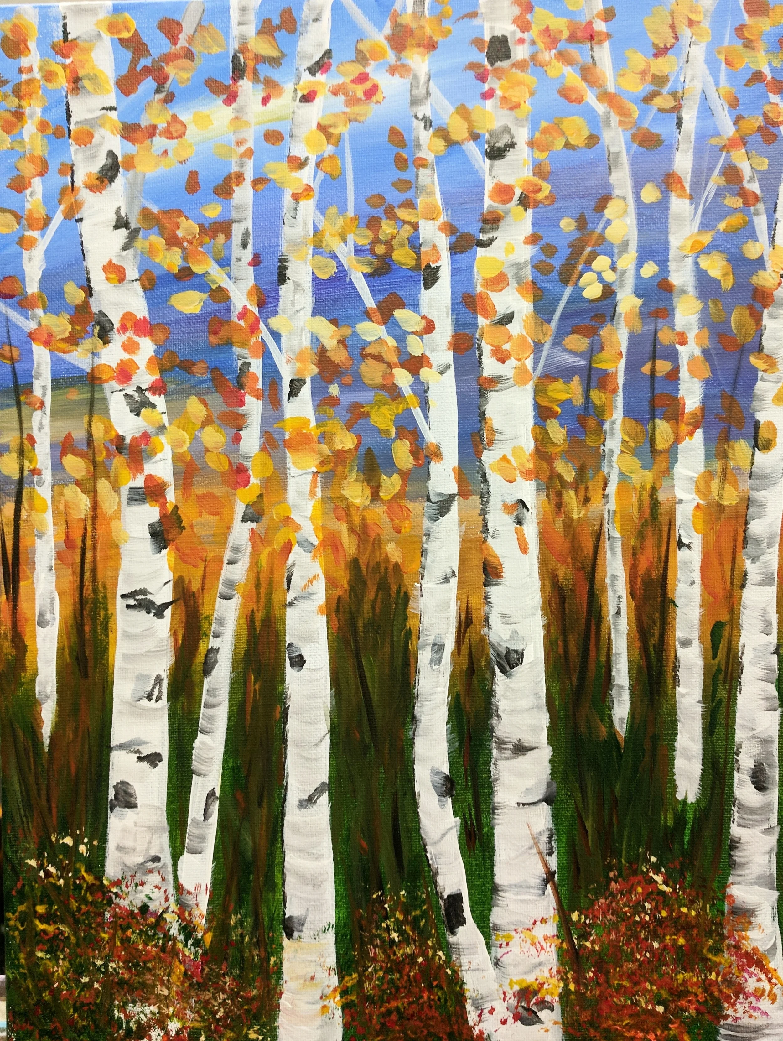 autumn birch trees