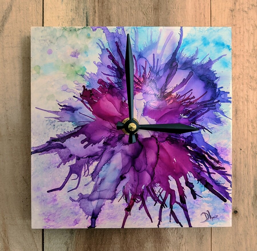 Crimson Floral Clock