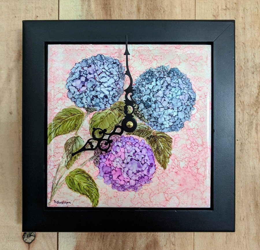Hydrangea Clock