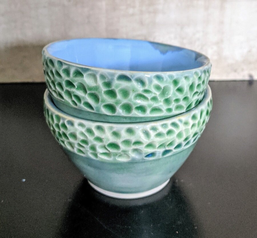 mini stack bowls. textured rim.blue inside.jpg
