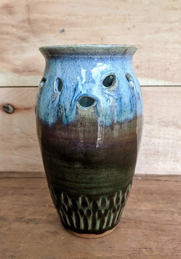 Tapered Vase with Carvings