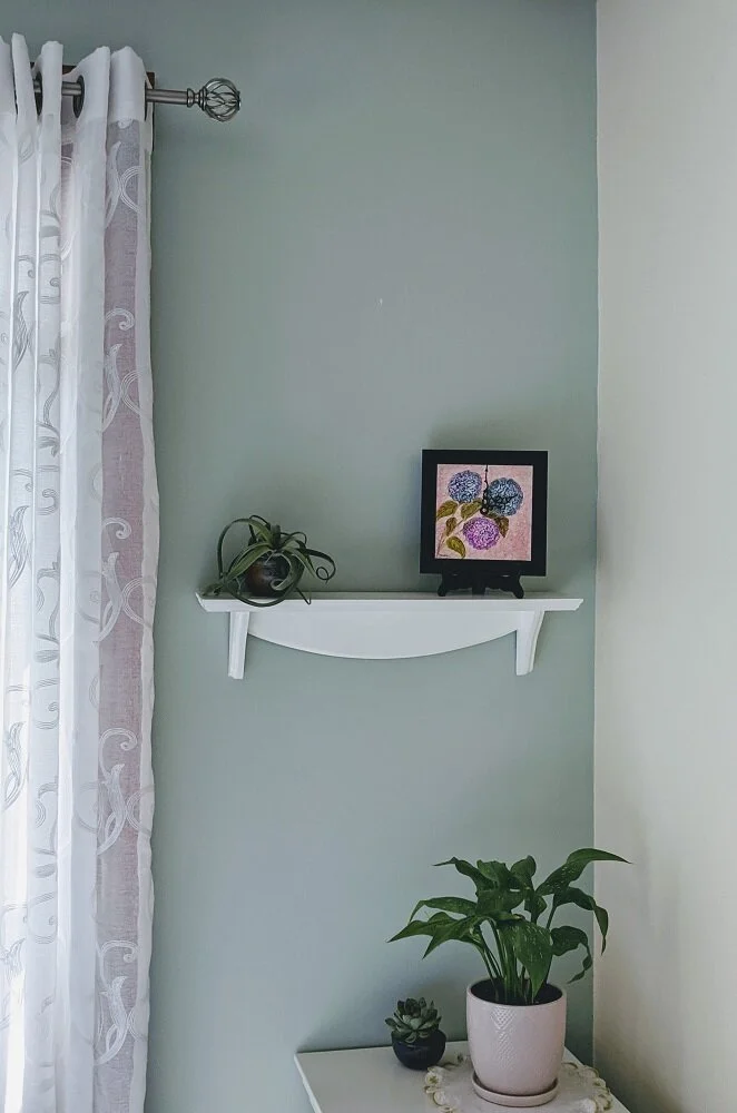 10c.tile clock hydrangea shelf.jpg