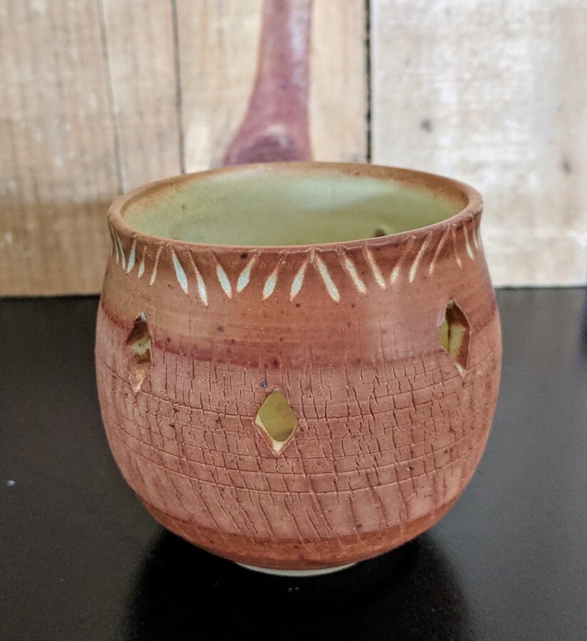 Candle Holder with Diamond Cut-Outs