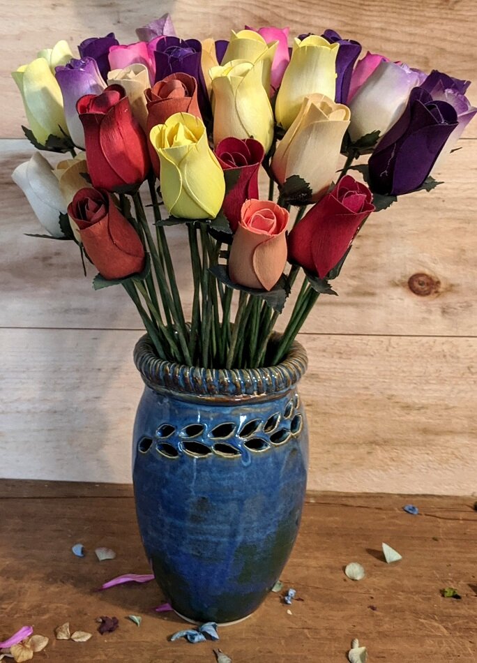 Vase with Carved Ribbon of Leaves