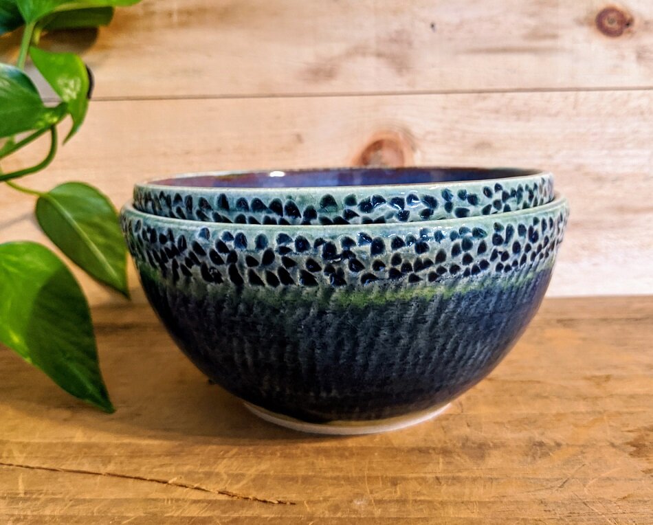 Double Wide Textured Bowls