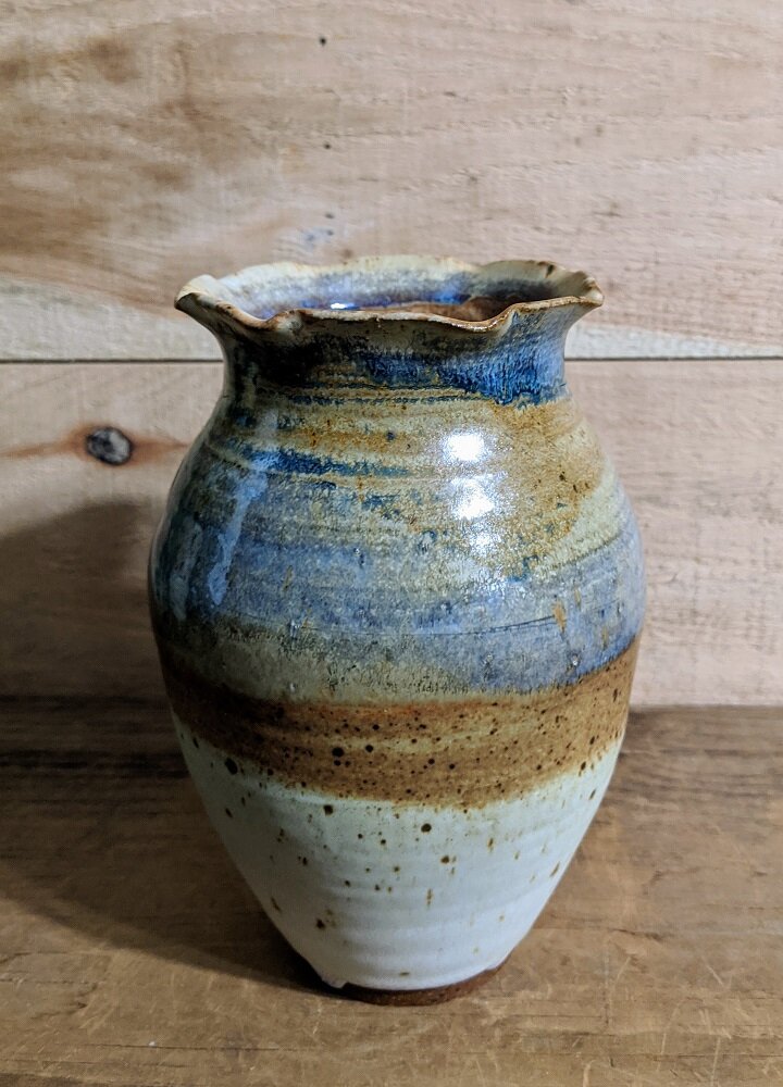 Sand & Sky Wavy Rim Vase