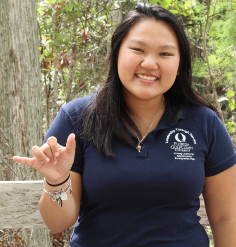 Adopted from China, Jenna DeVille was raised in Lighthouse Point, FL and has been at Florida Gulf Coast University for four years. During her time here, she has been involved in Leadership Through Service LLC, Service Ambassador: Youth Empowerment,while earning her degree in Early Childhood Education with a minor in Psychology. Jenna hasn’t been back to China since she was adopted, and looks forward to this amazing journey. She hopes to find herself and explore her culture. Jenna loves the beach, dogs, hanging out with friends, and drinking coffee. As they say at FGCU, “Wings Up!”