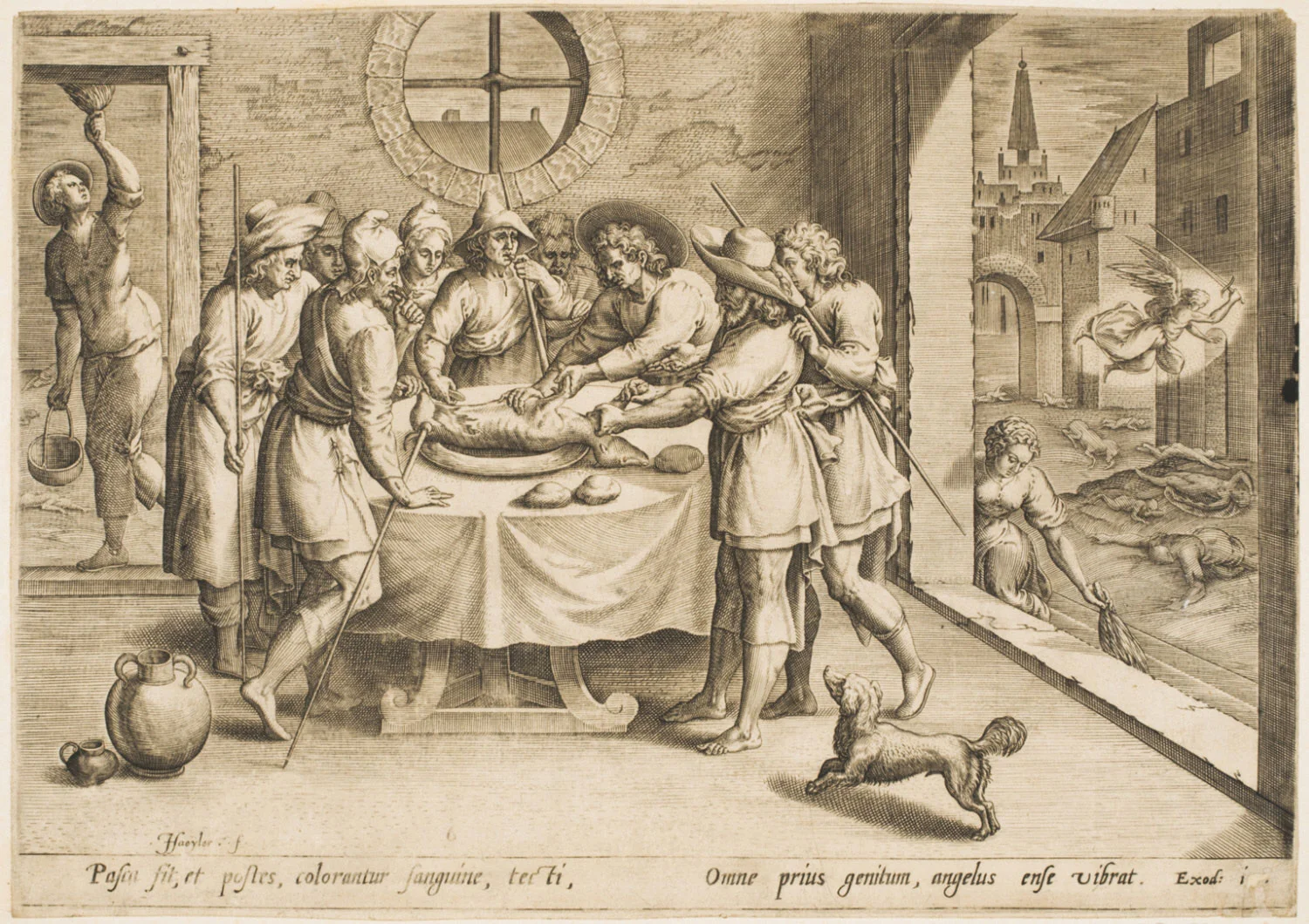 Preparation for the Passover , 1585, by Jan Sadeler I, Flemish from the Philadelphia Museum of Art