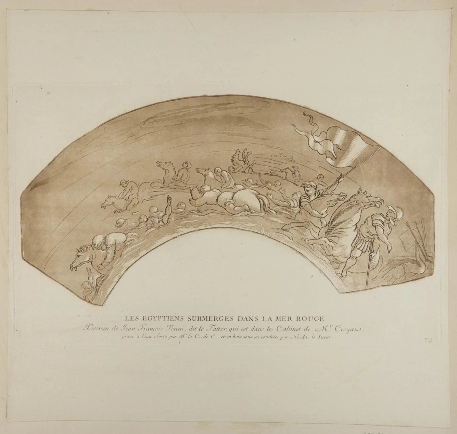 Les Egyptiens submerges dans la mer rouge , c. 1729, by Comte de Caylus, French from the Philadelphia Museum of Art