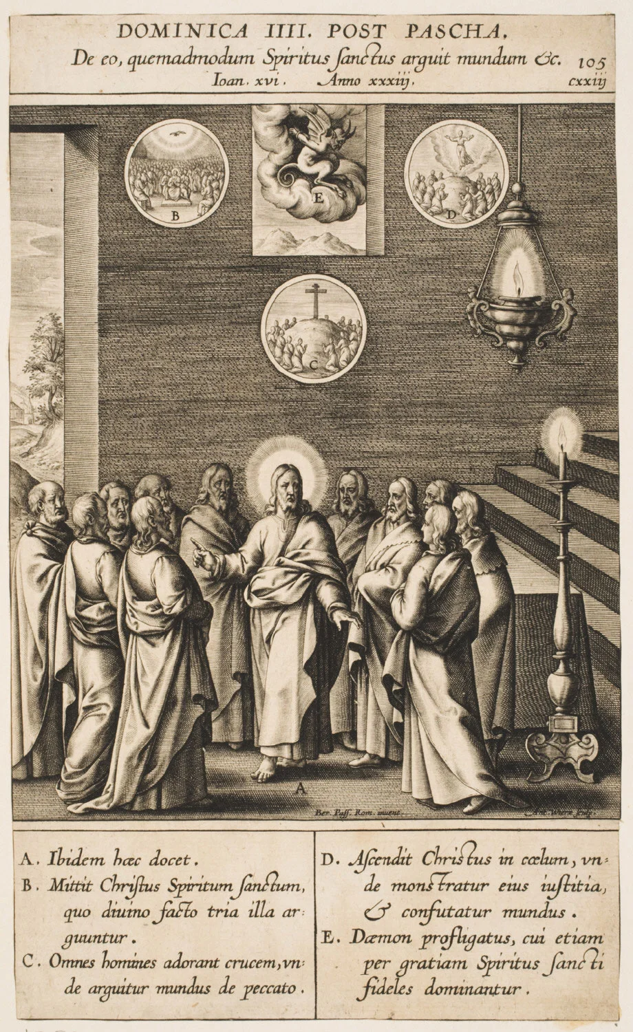 Christ Announcing the Work of the Holy Spirit , 1616, by Anton Wierix II, Flemishfrom the Philadelphia Museum of Art