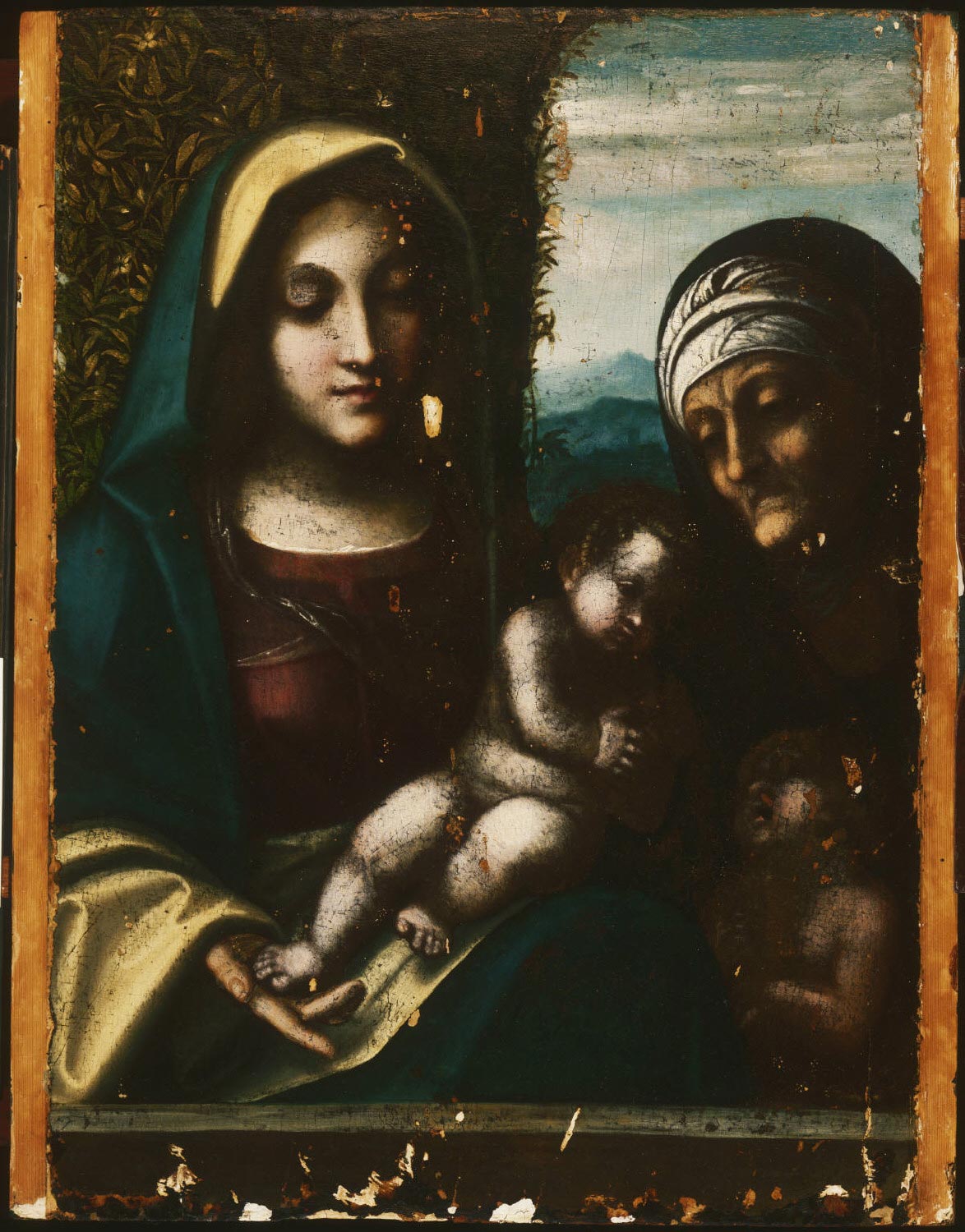 Virgin and Child, with Saint Elizabeth and the Young Saint John the Baptist , c. 1510-1512, by Correggio , Italy from the Philadelphia Museum of Art