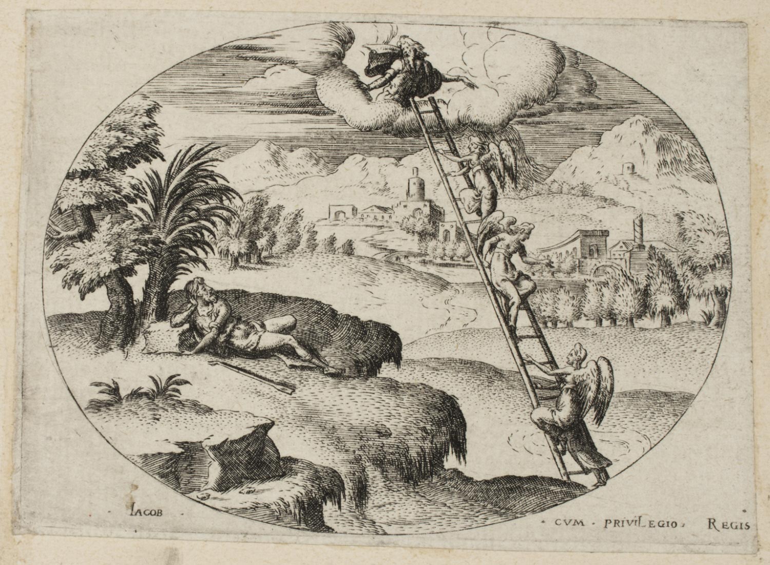 Jacob's Dream (Jacob's Ladder) , 1561, by Étienne Delaune, French from the Philadelphia Museum of Art