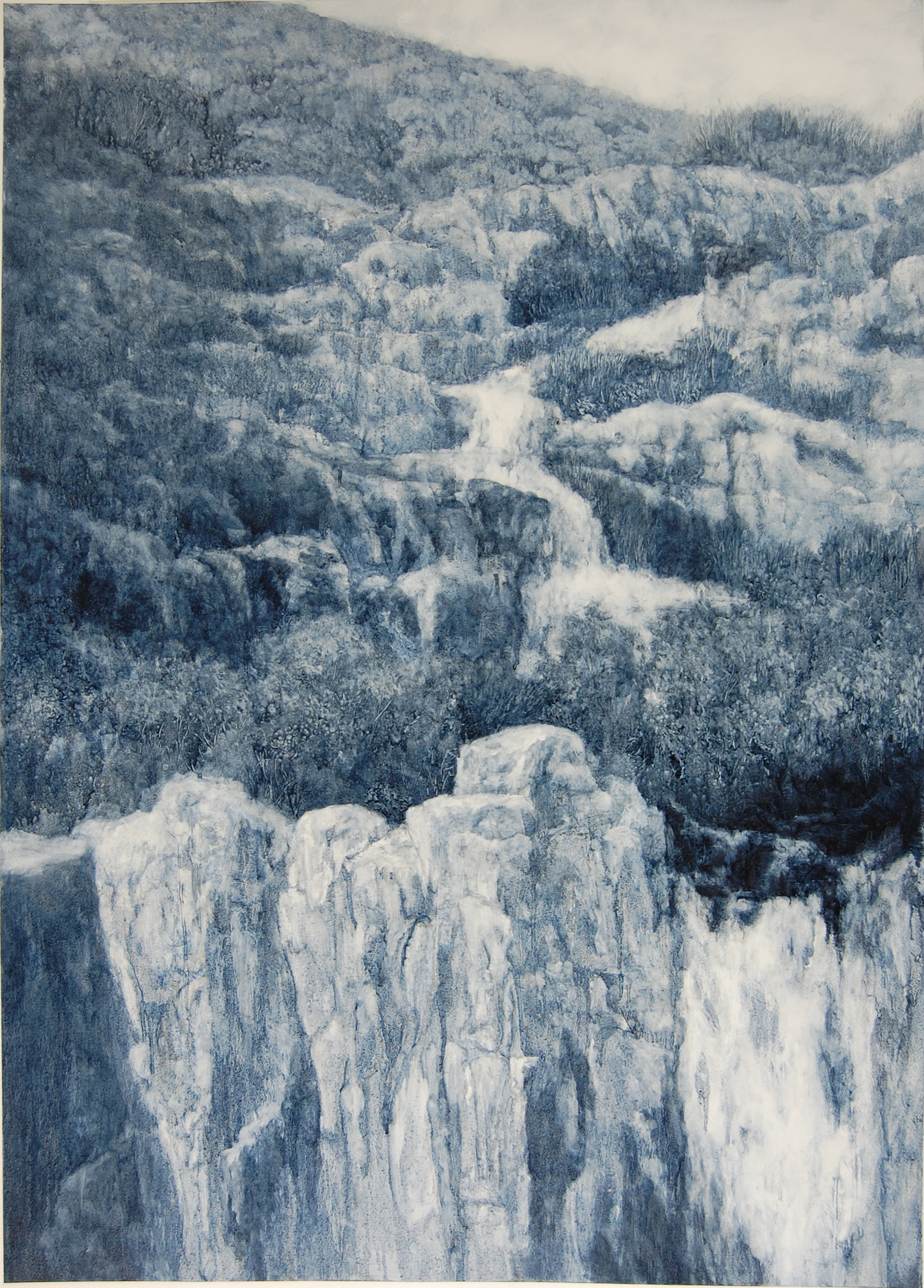 Winter Falls, 2018, oil on paper, 105 x 85cm