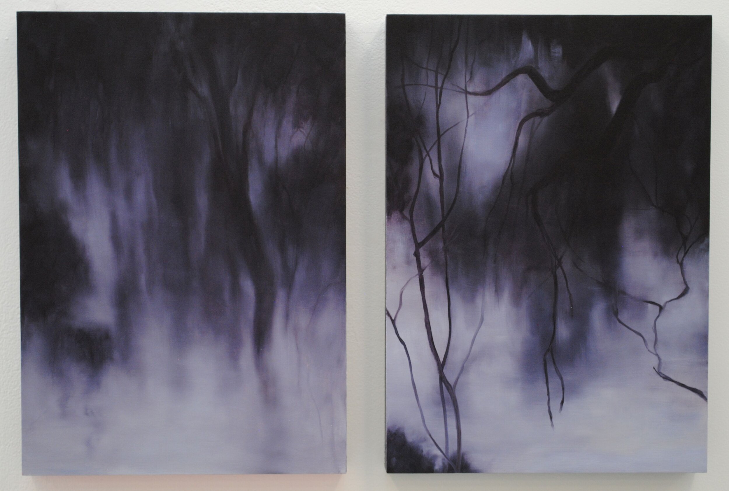 Kwakoorillup (diptych) oil on board, 2021, 2 x 62 x 42cm