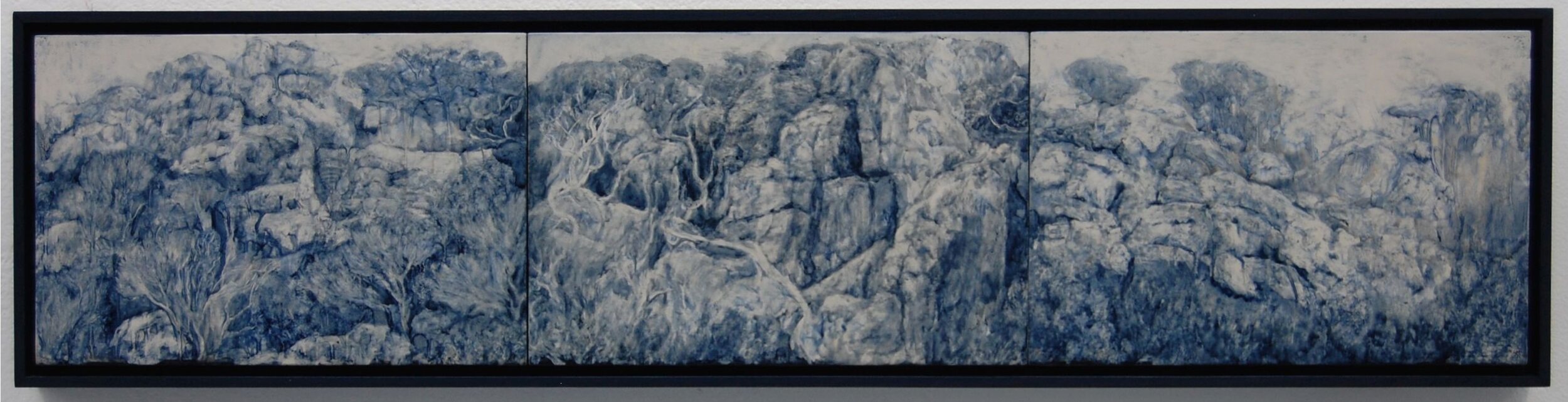 Steps, oil on gesso on board, 23 x 92cm