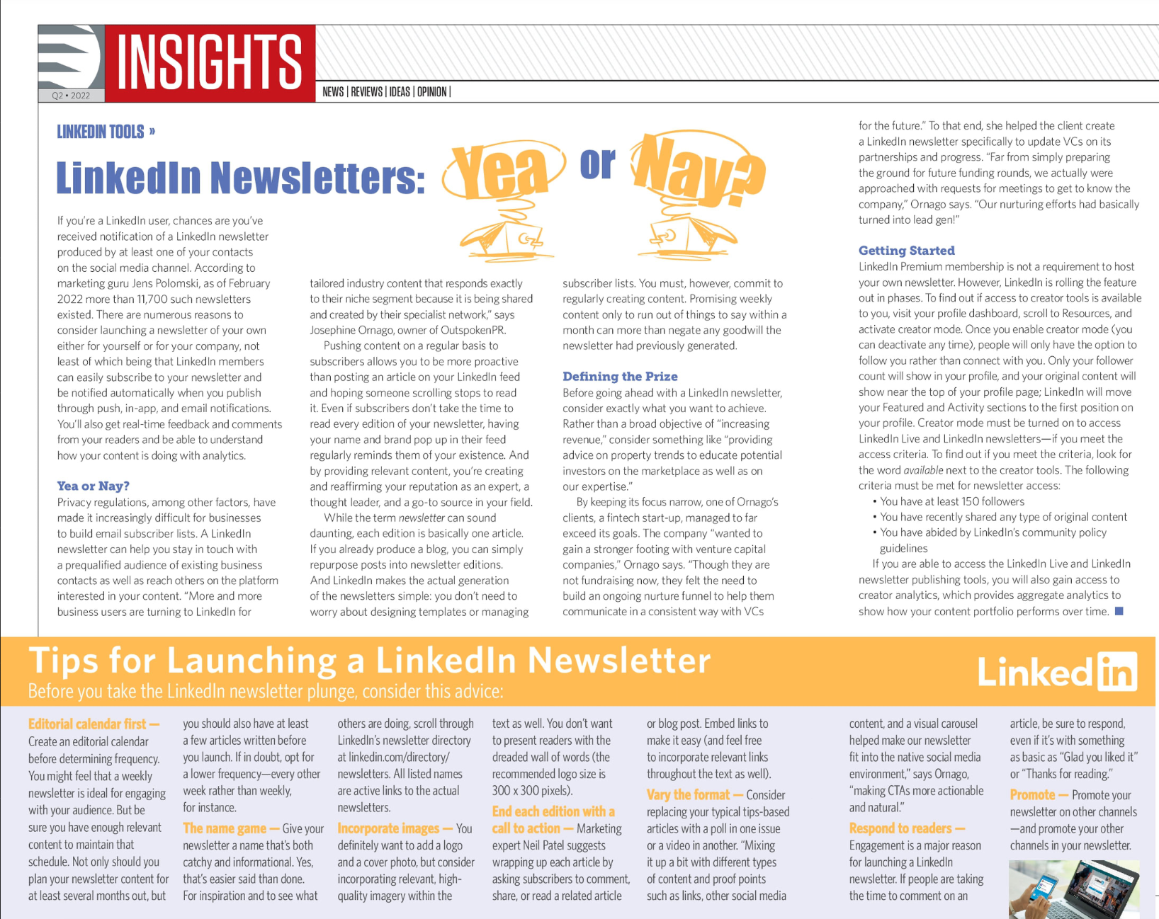 "LinkedIn Newsletters: Yea or Nay?" (The CMO Team)