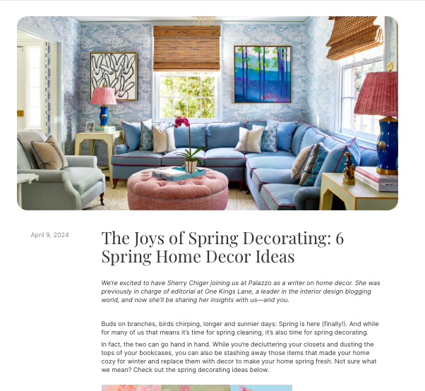 "The Joys of Spring Decorating" (Palazzo)