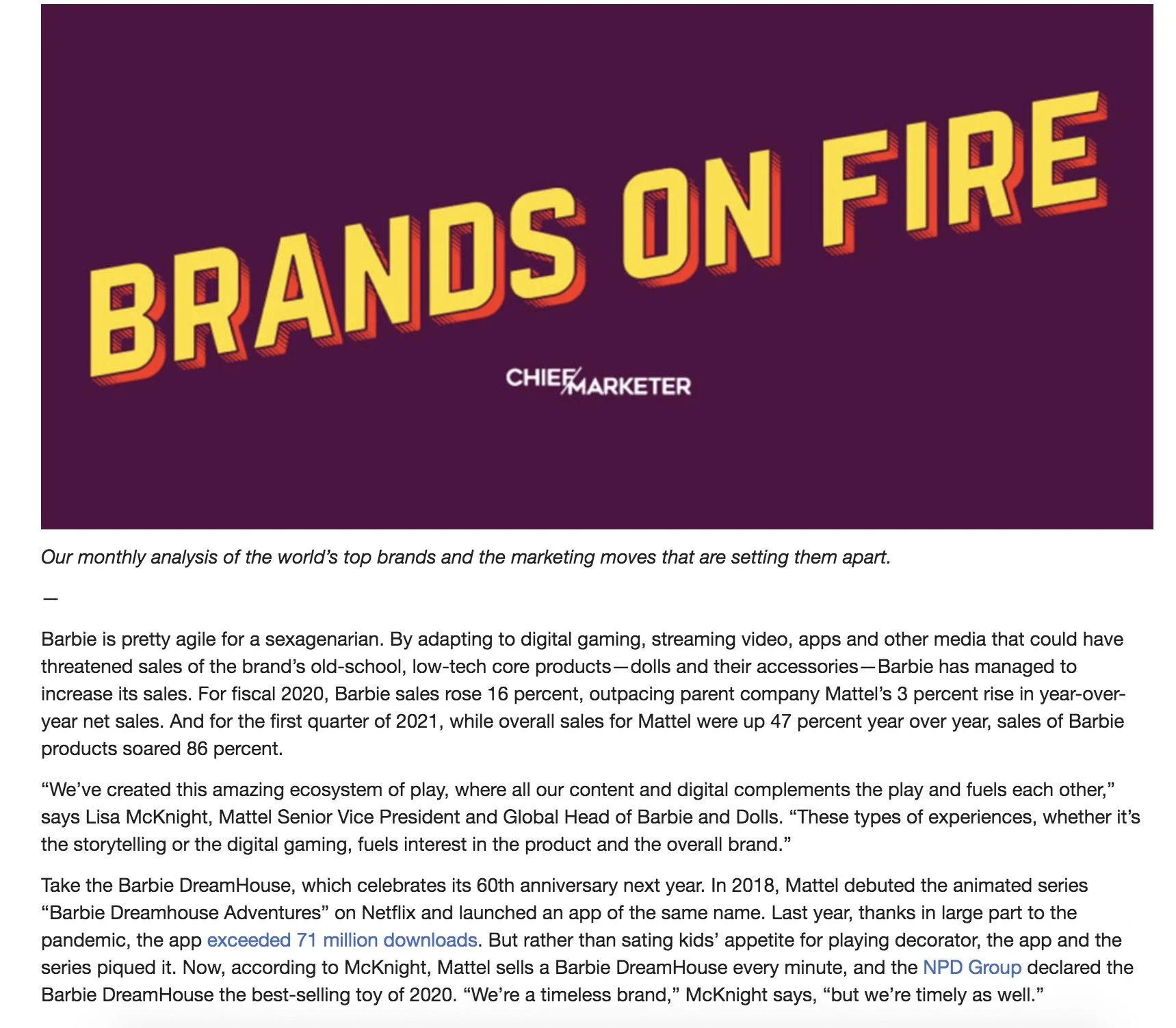 Article (Chief Marketer)