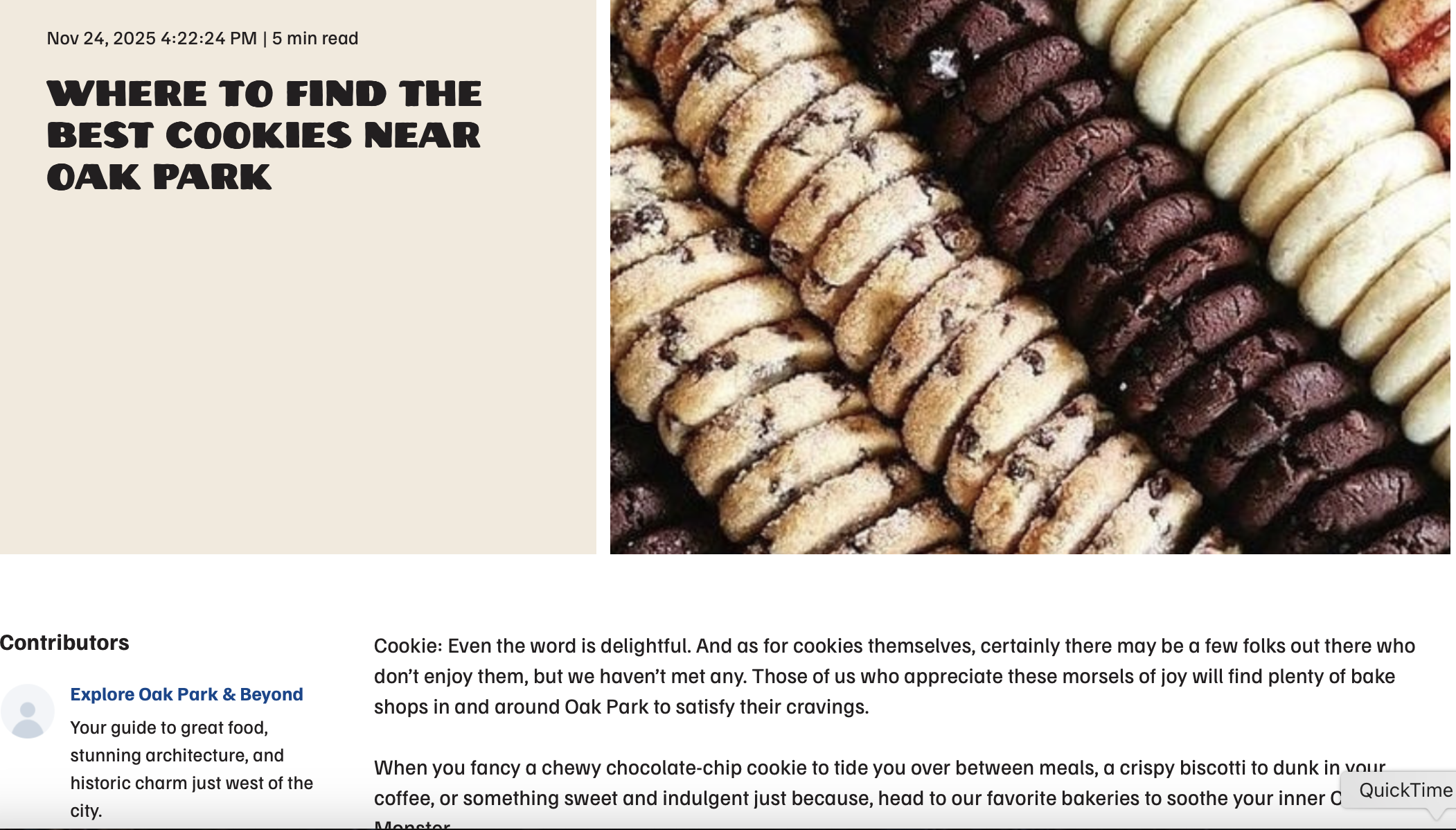 Blog Post (Oak Park and Beyond)