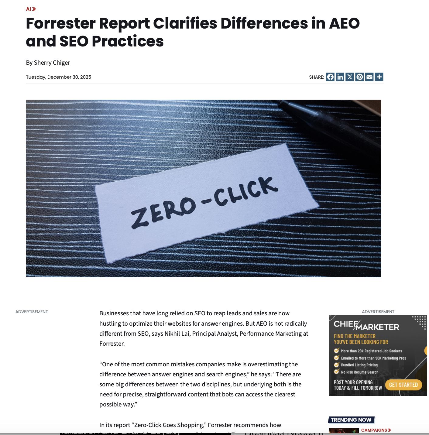 Article (Chief Marketer)