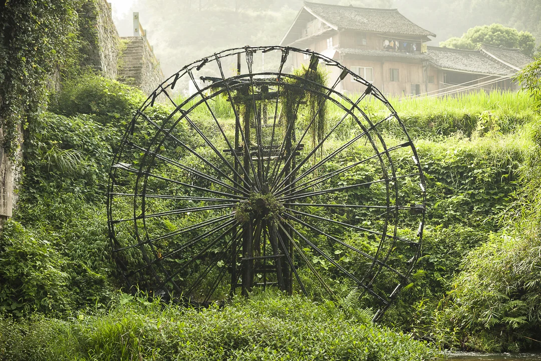 Traditional wooden water mill.