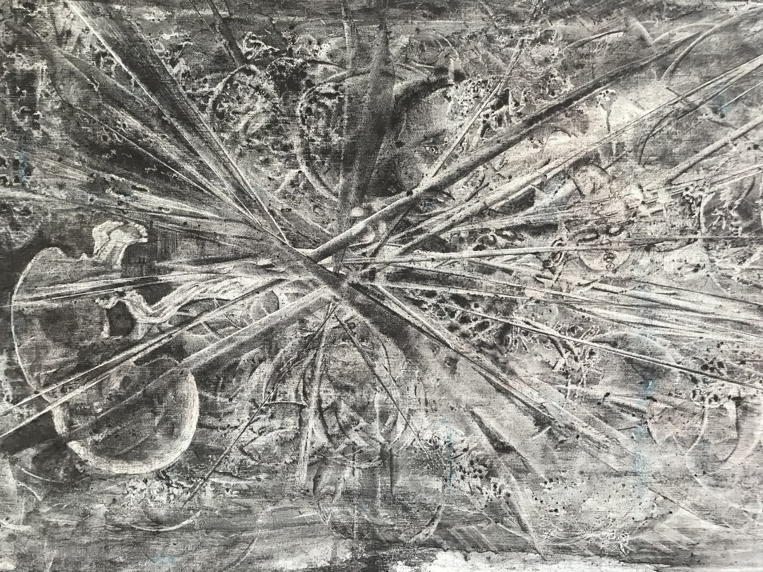 Ingen titel, kol på duk, 76 cm x 56 cm, vinter 2018