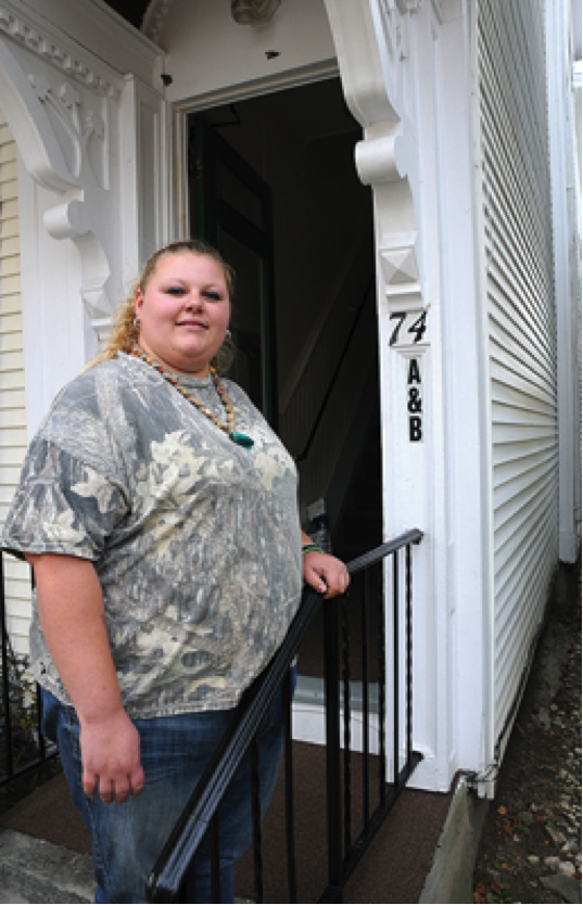 ROBYN YODER IS one of the new residents, and site manager, of the John W. Graham Emergency Shelter’s new transitional housing building on Green Street in Vergennes. Independent photo/Trent Campbell