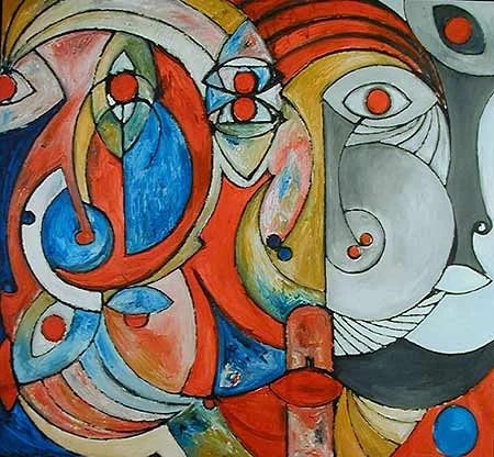 Us In Color Shapes, 2000 58 x 54". Acrylic on canvas