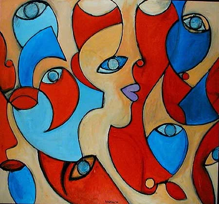 Purple Lips, 1999 54 x 58". Acrylic on canvas