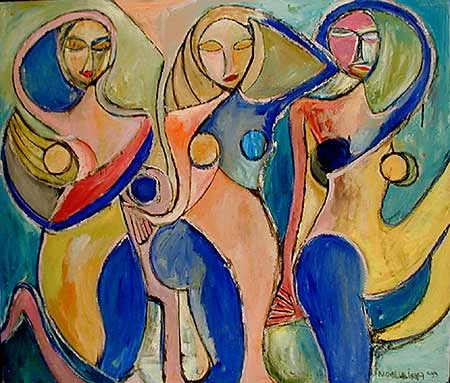 Rio Girls, 2001 44 x 48". Acrylic on canvas