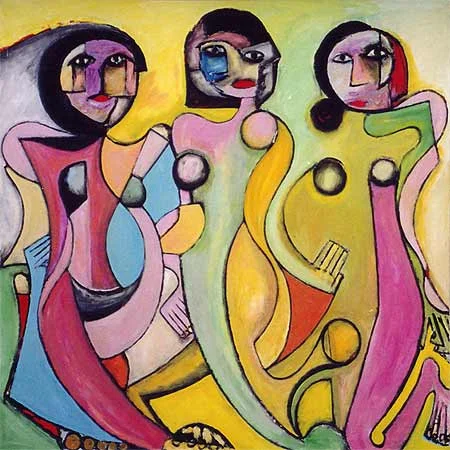 Women In Pink, 2000 72 x 74". Acrylic on canvas