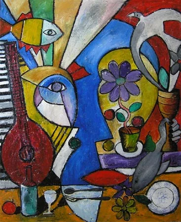 Around Dinner, 2006 62 x 50". Acrylic on canvas
