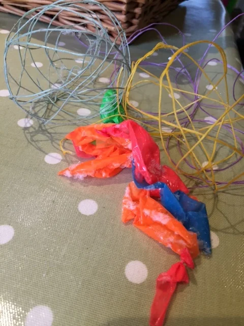 Once fully dry, pop the balloons!