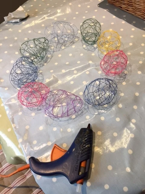 This is a really messy craft so make sure to put a protective surface down (I opted for old oilcloth).