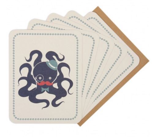   Bathroom   Why not add some nautical charm to a bathroom with a framed octopus notecard?    £6, Paperchase, box of 8.   