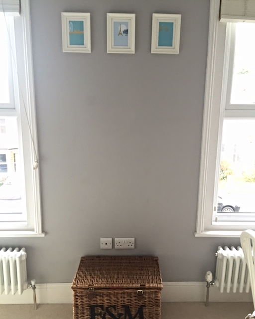 A few of our favourite things: London, Paris and (for L) cycling (Paperchase cards, IKEA frames).
