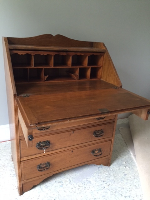 Remove drawers and lid (to paint separately).
