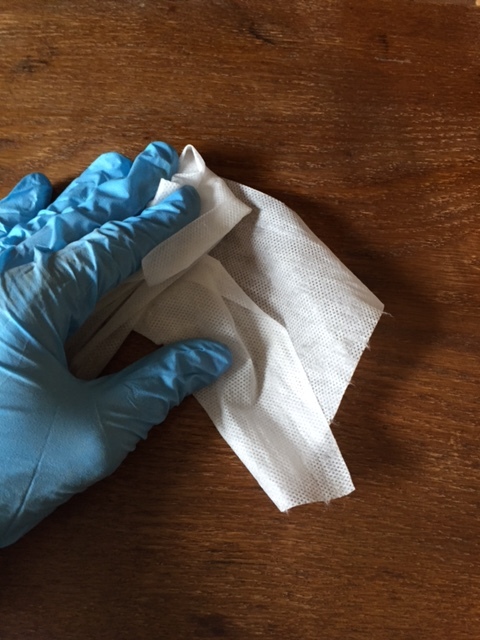 Wipe away the remaining dust (I used a sugar soap wipe).