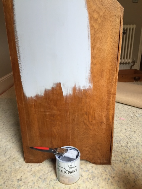 Remember to paint your furniture in a well ventilated area, and on a surface you don't mind getting paint on e.g. an old sheet. We had our carpet up for some decorating so took advantage of the underlay!
