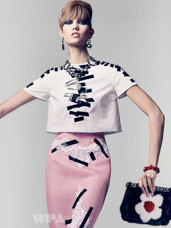 Karlie Kloss & Edie Campbell Wear Eye-Popping Patterns for Vogue US ...