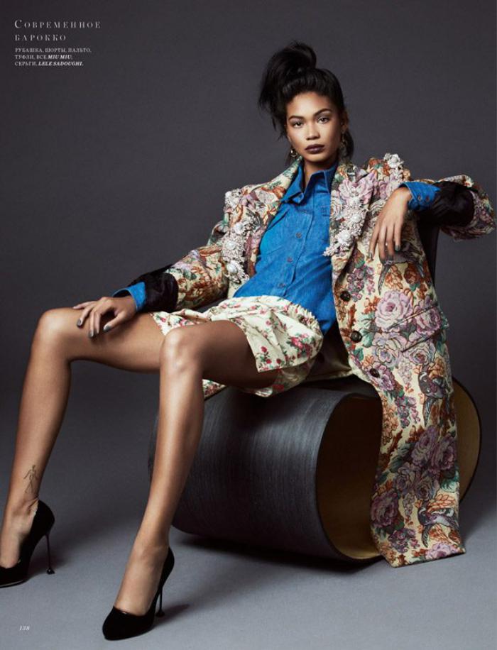 Chanel Iman Wears Glam Elegance By Matallana For Harper's Bazaar ...