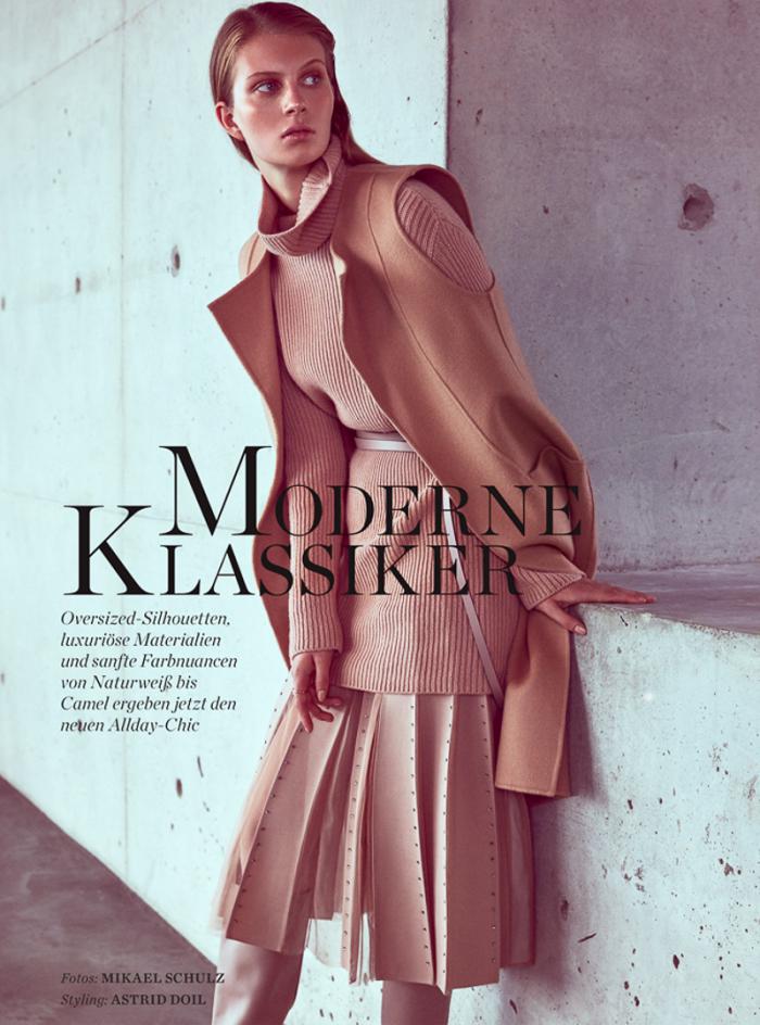 Julia Stegner Wears Tailored Elegance By Mikael Schulz For Elle Germany ...