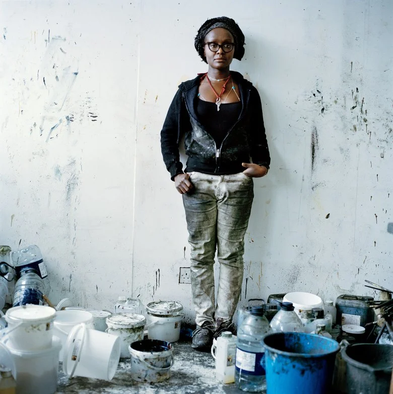 The artist Lynette Yiadom-Boakye, photographed in her London studio, paints fast, timeless portraits in oils. Her solo show at the New Museum in New York opens this May.Photographed by Anton Corbijn, Vogue , April 2017